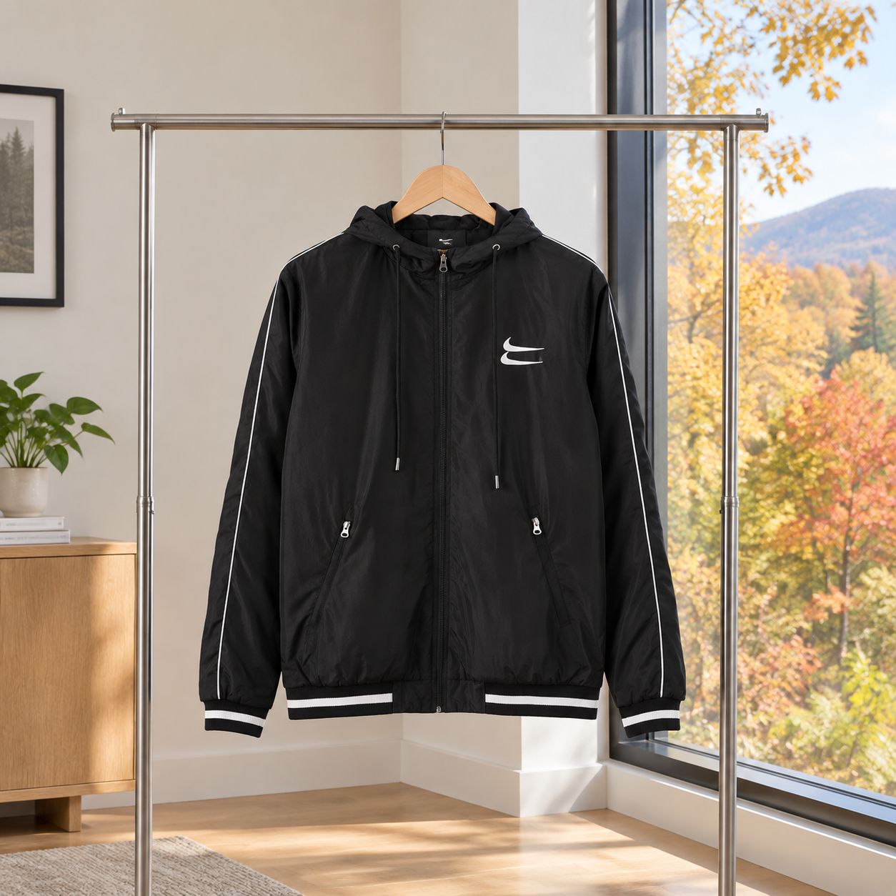 کاپشن دو نایک مشکی مردانه مدل Sina