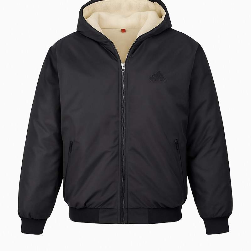سوییشرت مردانه مشکی داخل تمام خز مدل adidas-مشکی